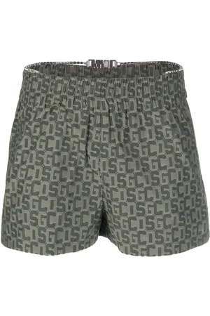 GCDS Bling monogram-print chain-belt shorts