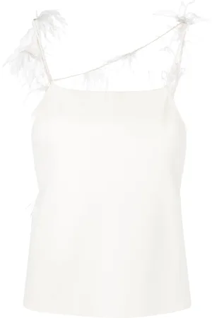 Jil Sander Feather-trim camisole top