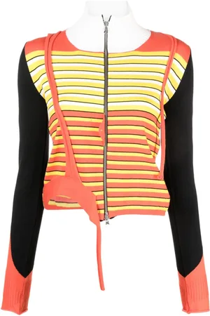 OTTOLINGER Asymmetric stripe-pattern cardigan