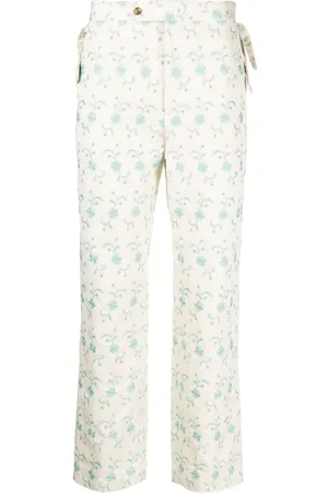 BODE Floral-embroidery straight-leg trousers