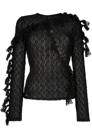 ECKHAUS LATTA Knot-detailing semi-sheer top