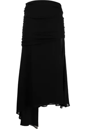 The Andamane Ženy Midi - Asymmetric draped midi skirt