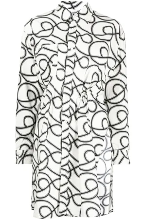 JNBY Graphic-print long-sleeved shirt dress