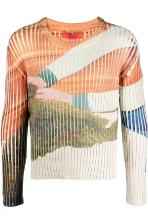 ECKHAUS LATTA Graphic-print ribbed jumper