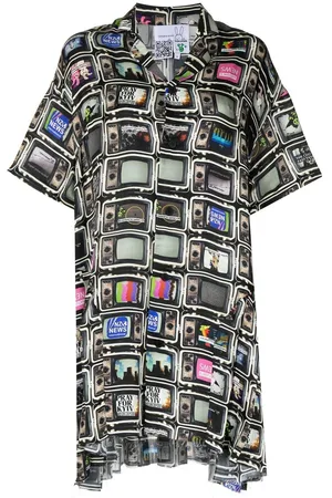 Natasha Zinko TV-print silk-blend shirtdress