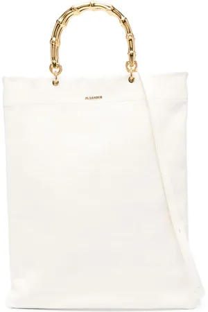 Jil Sander Metallic-handle leather tote bag