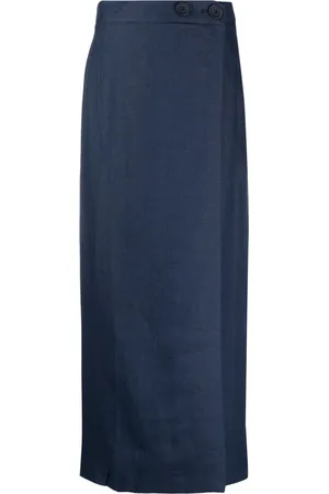 Sleeper Lili Woven linen midi skirt
