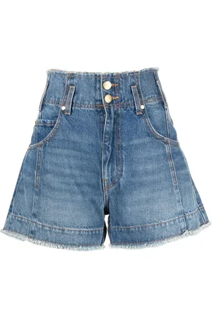 ULLA JOHNSON High-waisted washed-denim shorts
