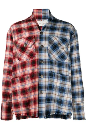 GREG LAUREN Check-pattern cotton shirt