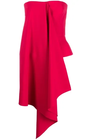 DEL CORE Strapless draped silk top