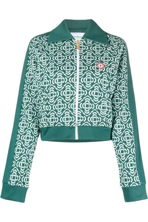 Casablanca Monogram cropped cotton-blend track top