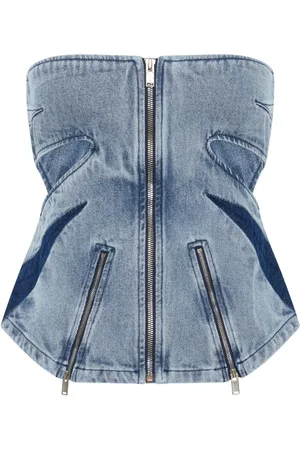 DION LEE Darted denim corset