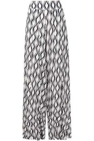 AMIR SLAMA Wave-print palazzo trousers