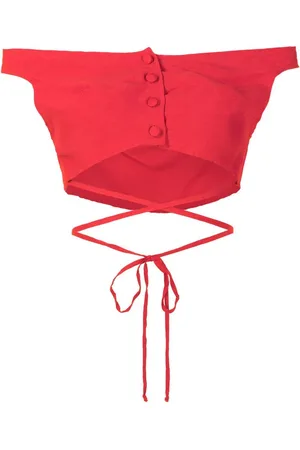 AMIR SLAMA Off-shoulder cropped blouse