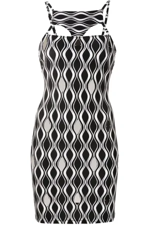 AMIR SLAMA Wave-print bodycon mini dress