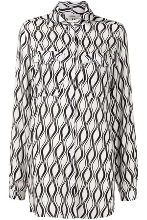 AMIR SLAMA Long wave-print shirt