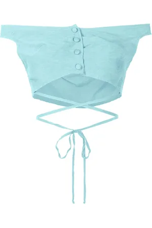 AMIR SLAMA Off-shoulder cropped blouse