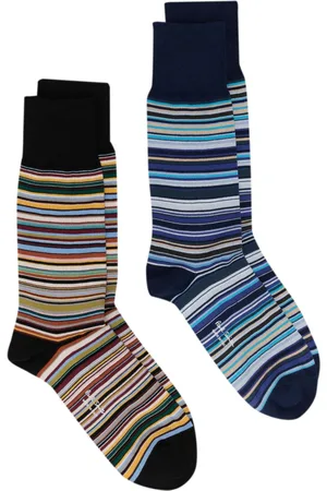 Paul Smith Two-pack striped cotton socks