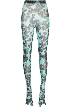 Natasha Zinko Pixel-Roses mesh leggings