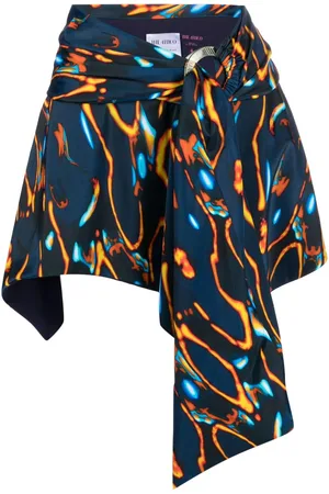 The Attico Graphic-print draped beach cover-up