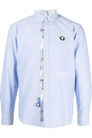 A Bathing Ape Logo-patch cotton shirt