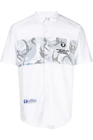 A Bathing Ape Logo-patch cotton shirt