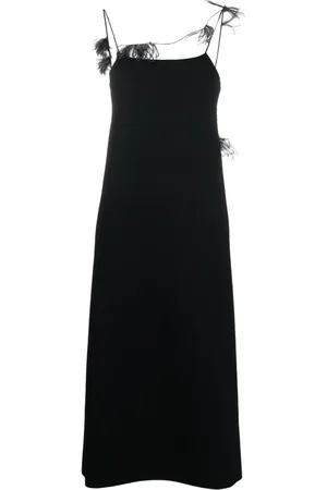 Jil Sander Feather-trim slip dress