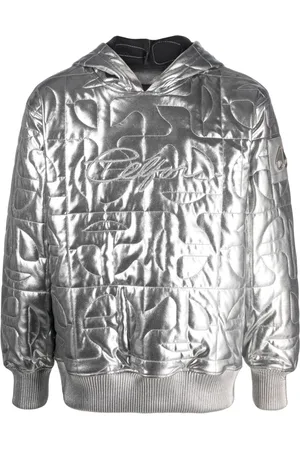 Moose Knuckles Logo-plaque metallic-finish hoodie