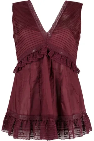 See by Chloé Ruffled V-neck sleeveless blouse