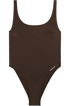 Sporty & Rich Carla logo-print swimsuit