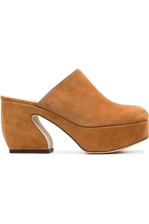 Sergio Rossi Heeled leather suede mules
