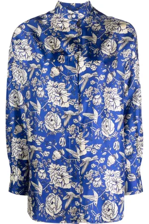 DESTIN Flower-printed silk shirt