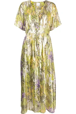 HAYLEY MENZIES Metallic print button-down dress