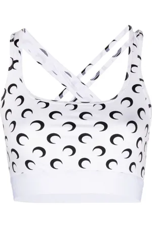 Marine Serre Crescent Moon-print crop top