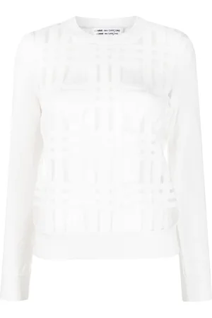 Comme des Garçons Plaid appliqué knit top