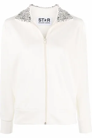 Golden Goose Crystal collar zip-up jacket