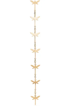 ANAPSARA 18kt yellow Mini Dragonfly chain drop earring