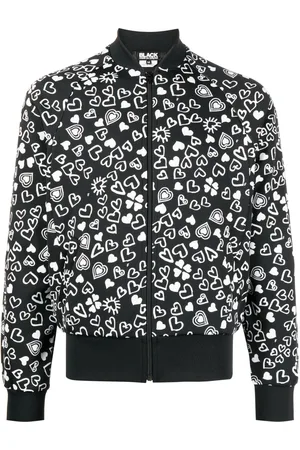 Comme des Garçons Heart-print zipped bomber jacket