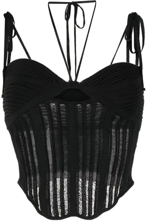 ANDREADAMO Ribbed-knit corset top
