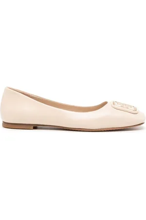 Tory Burch Georgia logo-plaque ballerina shoes