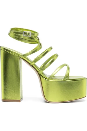 PARIS TEXAS Melena 135mm metallic platform sandals