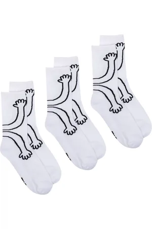 Natasha Zinko Hands-print three-pack socks