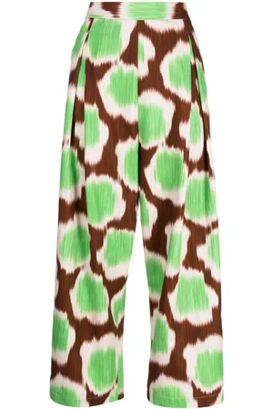 BIYAN Straight-leg graphic-print trousers