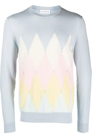 BALLANTYNE Geometric-print fine-knit jumper