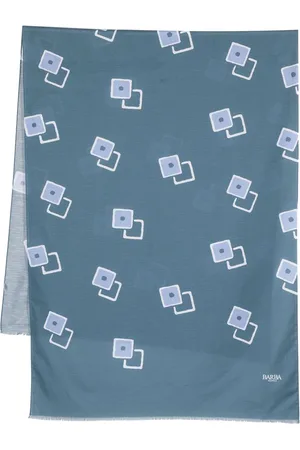 BARBA Graphic-print frayed scarf
