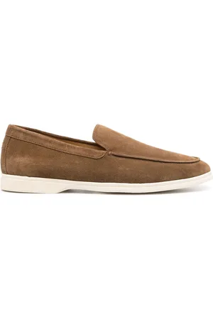 HENDERSON BARACCO Almond-toe suede loafers