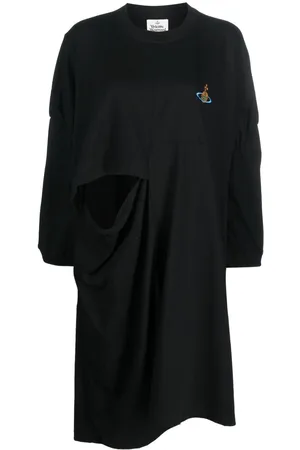 Vivienne Westwood Orb-embroidered cut-out detail longline top