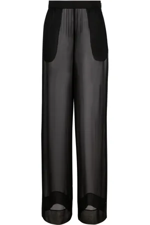 Saint Laurent Semi-sheer wide-leg trousers
