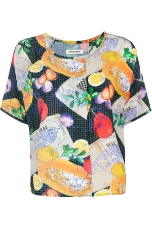 HENRIK VIBSKOV Graphic-print silk T-shirt
