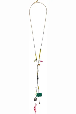 Marni Bead-detail charm necklace
